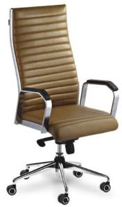 High Back Ribbed Office Chair With Armrest