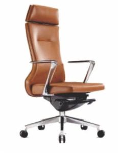 High Back Sleek Design Director Office Chair In Brown