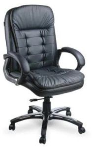 Mid Back Hydraulic Executive Chair In Black With Padded Seating