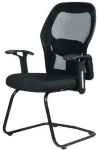 Mid Back Matrix Visitor Chair In Black With Padded Seating