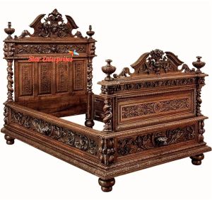 Antique Solid Teak Wood King Size Bed BD-062