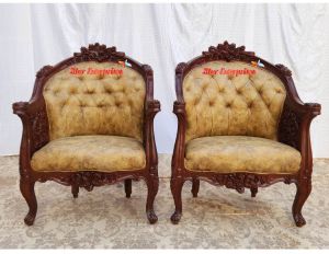 Star Enterprises Teak Wood Carved Bedroom Chairs BDCH-041