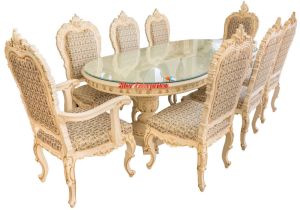 Classic Hand Carved Designer Dining Table Set DNG-019