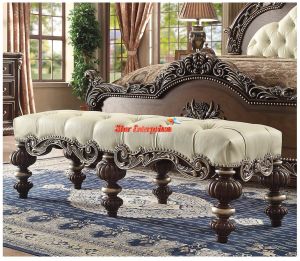 Hand Carving Bed Bench BDB-002