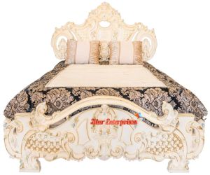 Handcrafted Designer King Size Bed With Side Table BD-07