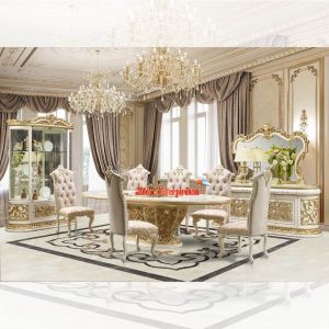 Luxury Hand Carved Dining Table Set DNG-070