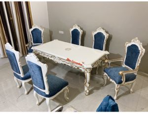 Wooden Royal Hand Carved Dining Table Set DNG-043