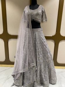 Mauve Net Ladies Lehenga