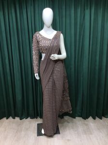 Mouse Drape Ladies Georgette Saree