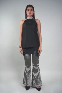 Cut Away Top & Bootcut Pants for Women