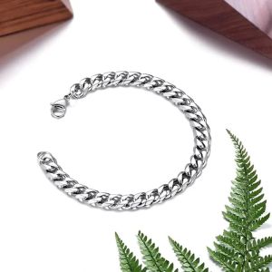 Chunky Link Mens Silver Plated Bracelet