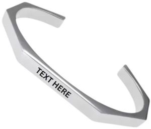 Customized Hexagon Womens Silver Kada