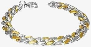 Dual Tone Link Mens Bracelet