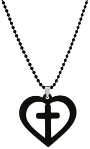 Heart Cross Mens Necklace