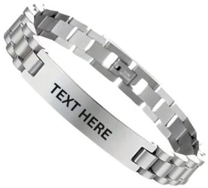 Personalised Watch Strap Mens Silver Bracelet, Weight : 0.25 G