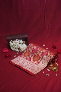 Kamakshi Red Pure Kadwa Panetar Banarasi Handloom Saree