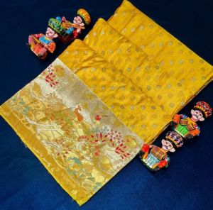 Ratneshwari Banarasi Masaru Silk Saree with Tested Zari and Twisted Yarn