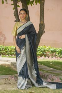 Shachi Black Pure Katan Silk Banarasi Handloom Saree