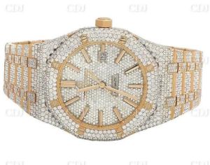 41 MM Fully Iced Out Automatic Royal Oak Diamond Watch