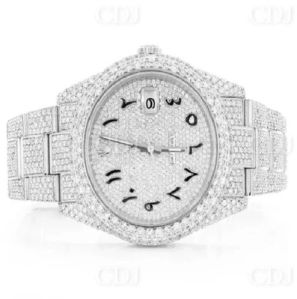 Full White Iced Out Arabic Dial Datejust Luxury Moissanite Diamond Watch