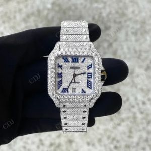 Fully Iced Out Moissanite Diamond Hip Hop Luxury Diamond Watch