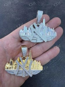 Hip Hop New York NYC Skyline Sterling Silver Pendants