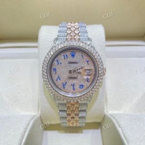 Customdiamjewel Luxury Arabic Dial Moissanite Diamond Watch