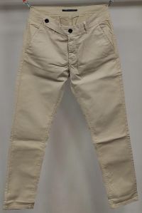 Louppee Plain Beige Cotton Mens Trousers 30-38 Size