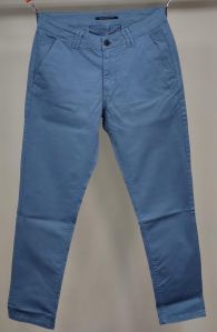 Blue Cotton Trousers Mens