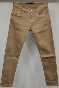 Cotton Louppee Plain Khaki Denim Jeans Casual Wear, Party Wear