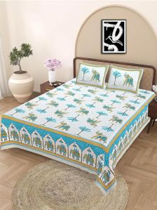 Jaipurbedsheetwala Printed Cotton Bed Sheet 93x108 For Home