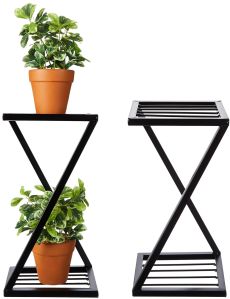 Plain Polished Metal Flower Pot Stand, Color : Black