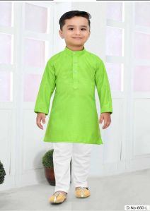 0-14 Years Boys Light Green Kurta Pajama Set