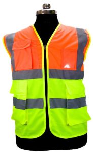 OG2 FSPRO Dual Tone Safety Jacket, Color : Green, Orange