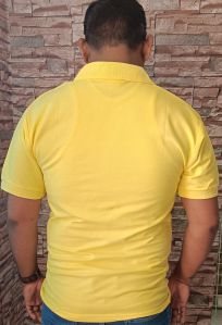 Collar Neck 100% Cotton Plain Yellow T-shirts M, XL, XXL