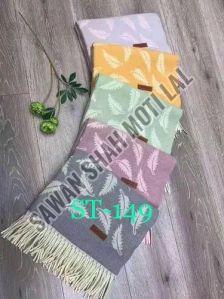 Chinese Woolen Printed Stole, Color : Multicolor