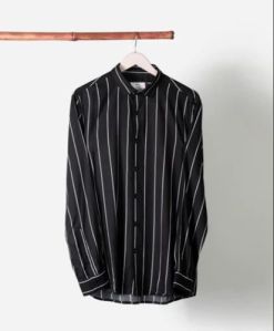 Mens Full Sleeves Striped Rayon Shirt