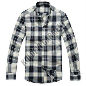 Simple Collar Neck Mens Checked Cotton Half Sleeve Shirt