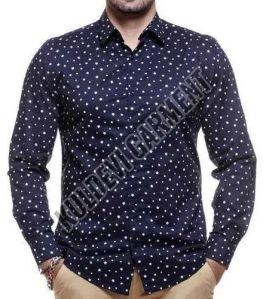 Simple Collar Neck Mens Cotton Printed Half Sleeve Shirt