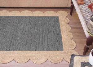 Gray Plain Handmade Jute Rug