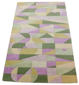 Green And Yellow Purple Hand Tufted Carpet