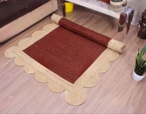 Gooky Goods Plain Maroon Floor Jute Rug, Shape : Rectangular