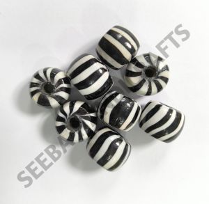 Black & White Liner Glass Beads