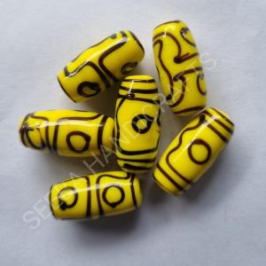 Seeba Handicrafts Glossy Glass Fancy Beads, Beads Shape : Oval