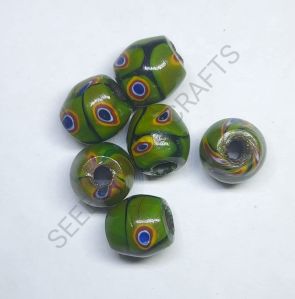 Seeba Handicrafts Glossy Millifiori Glass Beads, Beads Shape : Oval