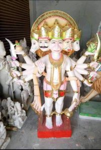 Color Coated Marble Panchmukhi Hanuman Statue, Color : Multicolors