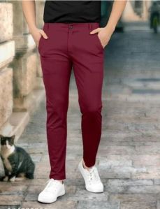 Plain Men Solid Casual Trousers