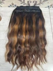 Wavy Ombre Human Hair Extension, Color : Brownish, Gender : Female