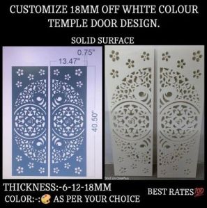 Corian Door Mandir, Color : White Custom-made