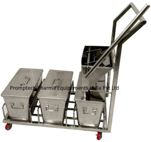 Polished Metal Mopping Trolley, Shape : Rectangular, Square